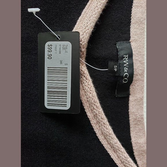 RW&Co Black Sweater Dress With Pink Details NWT - Picture 7 of 9